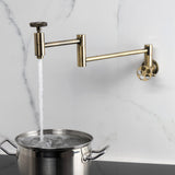 Webb Two-Handle 1-Hole Wall Mount Pot Filler with Knurled Handle