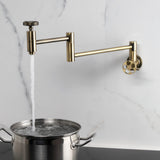 Wendell Two-Handle 1-Hole Wall Mount Pot Filler with Knurled Handle