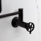 Webb Two-Handle 1-Hole Wall Mount Pot Filler with Knurled Handle