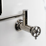 Webb Two-Handle 1-Hole Wall Mount Pot Filler with Knurled Handle