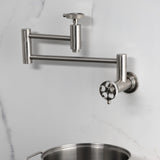 Webb Two-Handle 1-Hole Wall Mount Pot Filler with Knurled Handle