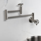 Webb Two-Handle 1-Hole Wall Mount Pot Filler with Knurled Handle