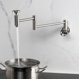 Wendell Two-Handle 1-Hole Wall Mount Pot Filler with Knurled Handle