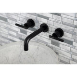 Kaiser Double-Handle 3-Hole Wall Mount Bathroom Faucet