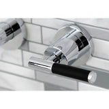 Kaiser Double-Handle 3-Hole Wall Mount Bathroom Faucet