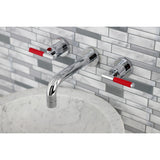 Kaiser Double-Handle 3-Hole Wall Mount Bathroom Faucet