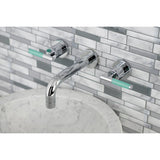 Kaiser Double-Handle 3-Hole Wall Mount Bathroom Faucet