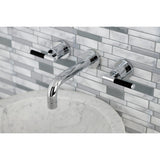 Kaiser Double-Handle 3-Hole Wall Mount Bathroom Faucet