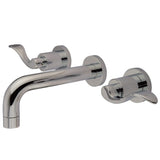 NuWave Double-Handle 3-Hole Wall Mount Bathroom Faucet