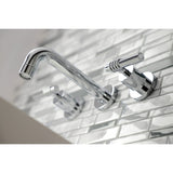 Milano Double-Handle 3-Hole Wall Mount Bathroom Faucet