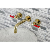 Kaiser Double-Handle 3-Hole Wall Mount Bathroom Faucet