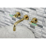 Kaiser Double-Handle 3-Hole Wall Mount Bathroom Faucet