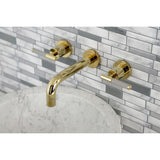 Kaiser Double-Handle 3-Hole Wall Mount Bathroom Faucet