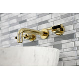 Kaiser Double-Handle 3-Hole Wall Mount Bathroom Faucet