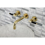 Kaiser Double-Handle 3-Hole Wall Mount Bathroom Faucet