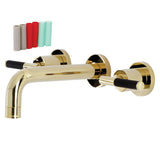 Kaiser Double-Handle 3-Hole Wall Mount Bathroom Faucet