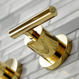 Manhattan Double-Handle 3-Hole Wall Mount Bathroom Faucet