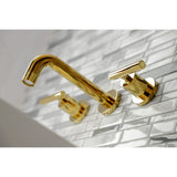 Manhattan Double-Handle 3-Hole Wall Mount Bathroom Faucet