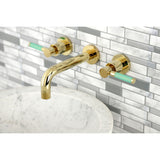 Kaiser Double-Handle 3-Hole Wall Mount Bathroom Faucet