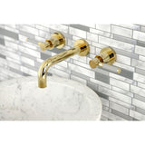 Kaiser Double-Handle 3-Hole Wall Mount Bathroom Faucet