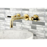 Kaiser Double-Handle 3-Hole Wall Mount Bathroom Faucet