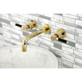 Kaiser Double-Handle 3-Hole Wall Mount Bathroom Faucet