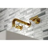 Milano Double-Handle 3-Hole Wall Mount Bathroom Faucet