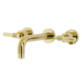 Milano Double-Handle 3-Hole Wall Mount Bathroom Faucet