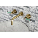 Kaiser Double-Handle 3-Hole Wall Mount Bathroom Faucet