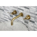 Kaiser Double-Handle 3-Hole Wall Mount Bathroom Faucet