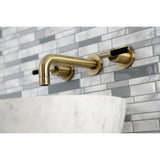 Kaiser Double-Handle 3-Hole Wall Mount Bathroom Faucet