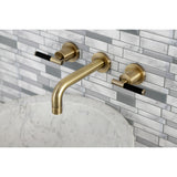 Kaiser Double-Handle 3-Hole Wall Mount Bathroom Faucet