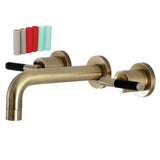 Kaiser Double-Handle 3-Hole Wall Mount Bathroom Faucet