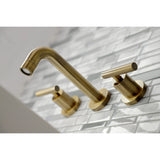 Manhattan Double-Handle 3-Hole Wall Mount Bathroom Faucet