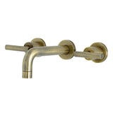 Manhattan Double-Handle 3-Hole Wall Mount Bathroom Faucet