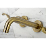 NuWave Double-Handle 3-Hole Wall Mount Bathroom Faucet