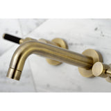 Kaiser Double-Handle 3-Hole Wall Mount Bathroom Faucet