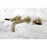 Kaiser Double-Handle 3-Hole Wall Mount Bathroom Faucet