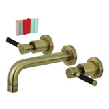 Kaiser Double-Handle 3-Hole Wall Mount Bathroom Faucet