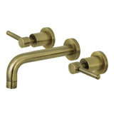 Concord Double-Handle 3-Hole Wall Mount Bathroom Faucet