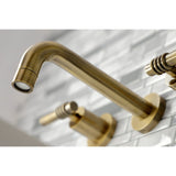 Milano Double-Handle 3-Hole Wall Mount Bathroom Faucet