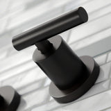 Manhattan Double-Handle 3-Hole Wall Mount Bathroom Faucet