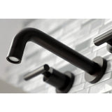 Manhattan Double-Handle 3-Hole Wall Mount Bathroom Faucet