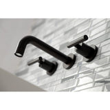 Manhattan Double-Handle 3-Hole Wall Mount Bathroom Faucet