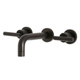 Manhattan Double-Handle 3-Hole Wall Mount Bathroom Faucet