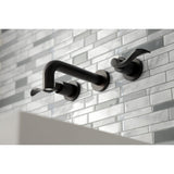 NuWave Double-Handle 3-Hole Wall Mount Bathroom Faucet