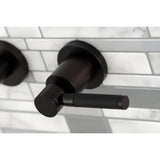 Kaiser Double-Handle 3-Hole Wall Mount Bathroom Faucet