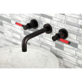 Kaiser Double-Handle 3-Hole Wall Mount Bathroom Faucet