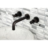 Kaiser Double-Handle 3-Hole Wall Mount Bathroom Faucet