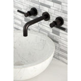 Kaiser Double-Handle 3-Hole Wall Mount Bathroom Faucet